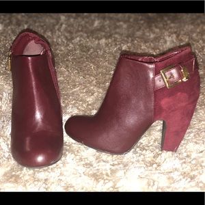 Ankle booties with thick heel